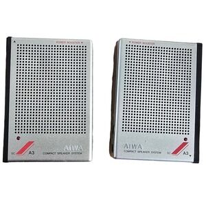 Aiwa SC-A3 Full Range Compact Speaker System Silver Portable Power Booster Japan